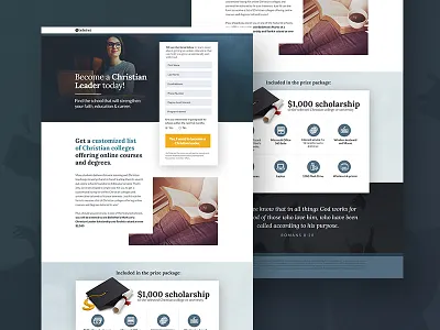 Christian EDU Landing Page Final college edu email form landing page signup unbounce