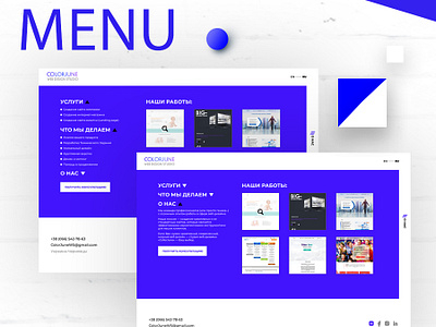 Colorjune Web Studio Menu design mainpage menu menu open uidesign ux design website