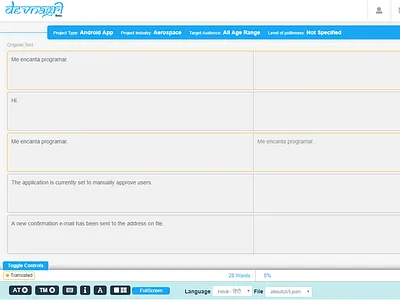 Devnagri - Translation Application design ui user analysis user audits user center design ux web app design web application design