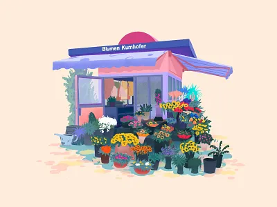Flowershop digital flower illustration painting procreate travel vienna