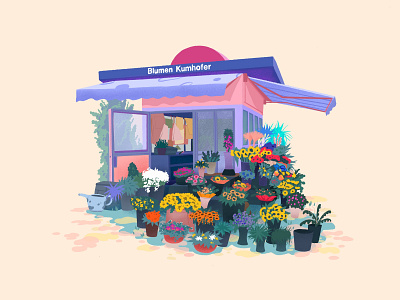 Flowershop digital flower illustration painting procreate travel vienna