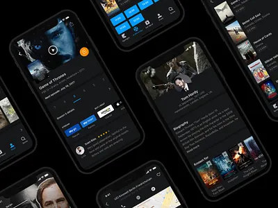 Kino.de app cinema dark mode ios list movie play showtimes ui user review watchlist