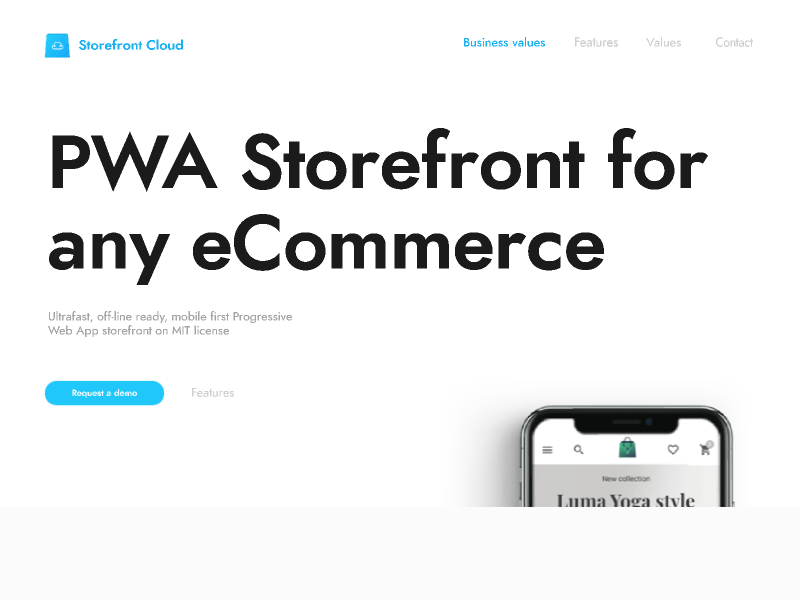 Storefront Cloud Landing Page Concpet blue cloud design divante ecommerce jost landing landing page renner storefront vue vuejs