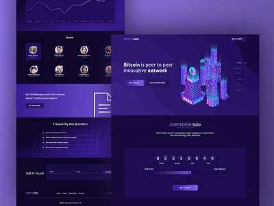 Crptoion Landing Page branding crypto crypto currency cryptocoin cryptocurrencies cryptocurrency design design ui illustration landing page ui uidesign user experience user interface ux design