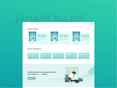 Home Page Exploration for Reading Book Website book clean design home page read ui ux