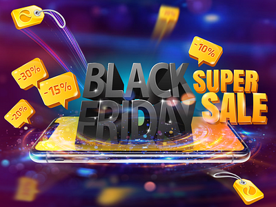 Black Friday 3d black black friday colors effects explosion gadgets graphic design iphone lights mobile devices mobile phone night lights online store price tags screen shining spin tech store web design