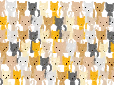 Here Are These Cats cats funny cats kitten kitties kitty cat pattern pattern design surface design surface pattern