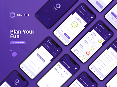 Tonight Application - Full UI Concept app design icon identity ios logo minimal mobile nfc ui ux vector