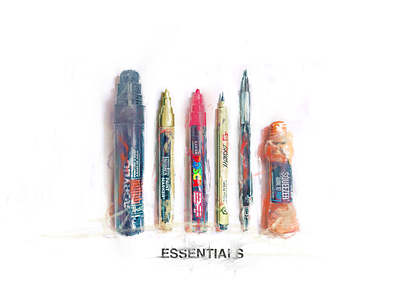 The essentials. artist designer graffiti grog handmade illustrator lettering markers montana paint posca street style tagger tools