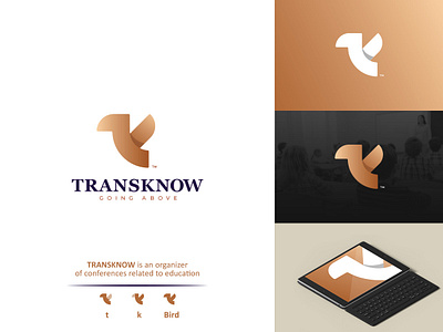 Transknow - For education conferences bird bird logo conference knowldge logo organizer t letter t letter logo