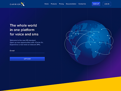 Web for «Carrier X» call color connect design email illustration phone platform send sms ui voice web