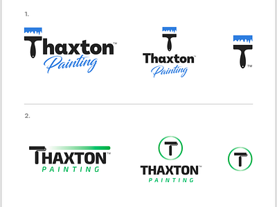 Thaxton Painting Logo branding identity logo logo design paint brush painting