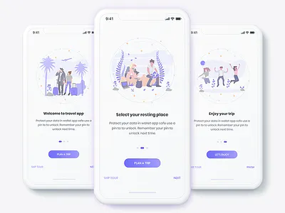 Travel App On Boarding Screen app dailyui illustration mobile mobile app onboarding onboarding screen tour travel travelapp ui uiux ux