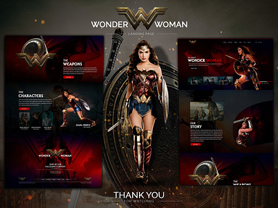 Wonder Woman Landing Page graphic desgin landing page typography wonder woman