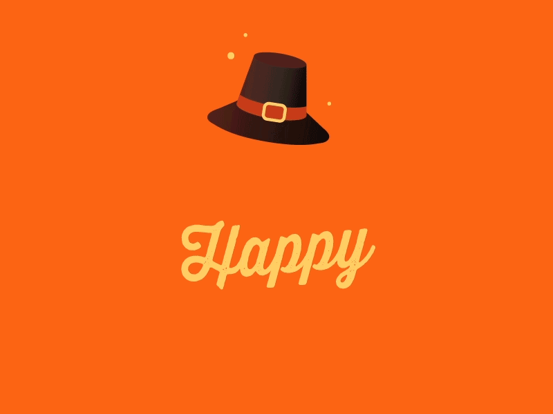 Happy Thanksgiving! after effects gif illustration november pilgrim thanksgiving turkey typography vector