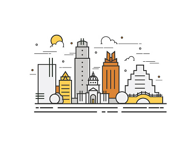 Austin, Texas Doodle 2d abstract atx austin austin texas city creative design doodle downtown flat home icon lines minimal monoline simple skyline the capitol vector