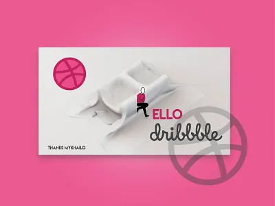 Hello Dribble 3d character design illustration vector