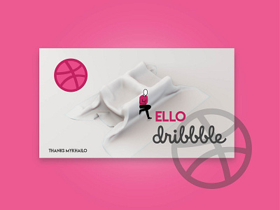 Hello Dribble 3d character design illustration vector