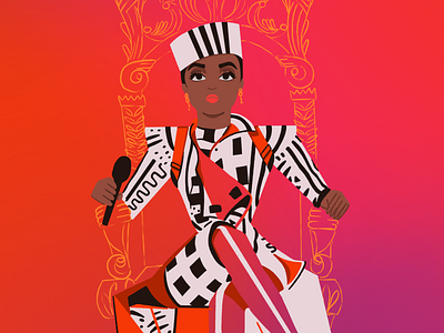 Janelle Monae concert digital art dirty computer fan art girl illustration janelle monae power procreate throne tour