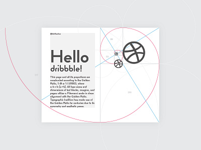 Hello Dribbble! geometry layout design proportion typography