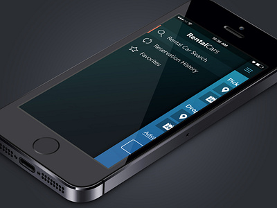 Rental Car App Menu app design mobile rental car ui
