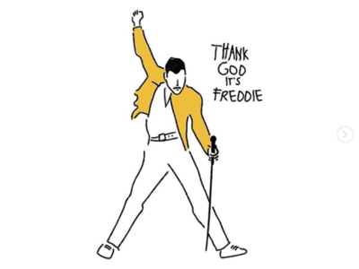 T.G.I.F 3d. isometric celebration freddie mercury illustration illustrator line art vector