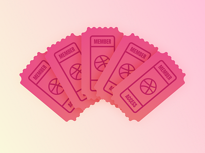 5 Dribbble Invites access dribbble gradient illustration invites giveaway ticket