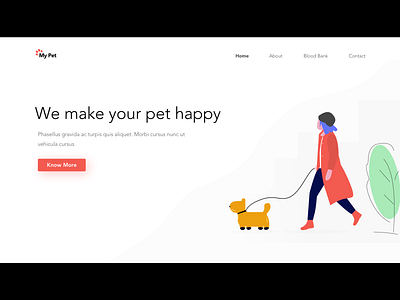 My Pet button buttons design graphic design hospital icon illustration illustrator landing page logo pet pet care ui