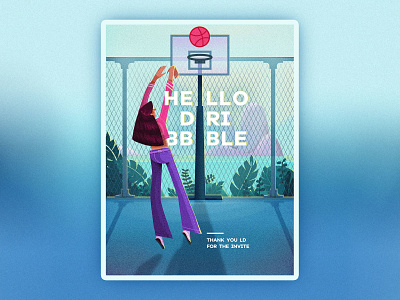 HELLO DRIBBBLE design illustration
