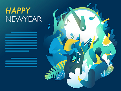 New Hope affinity designer celebration illustration landing page new year new year 2019 party vector