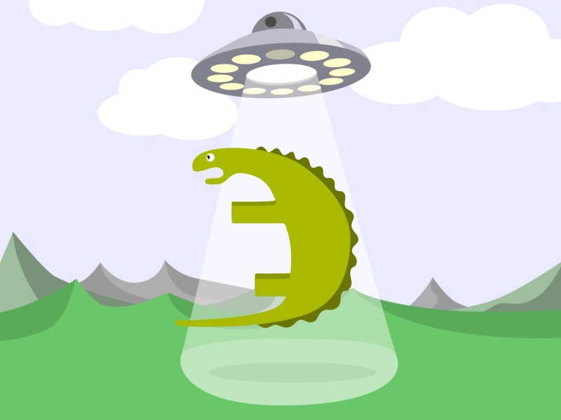 Rotatosaurus! aftereffects animation animation 2d animationsmashdown dinosaur loop ufo