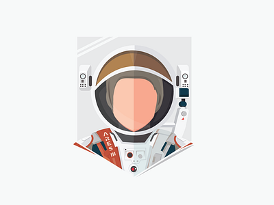 Melissa Lewis adobe illustrator art artwork astronaut avatar character design design draw fanart flat design icon illustration illustrator jessica chastain melissa lewis movie the martian vector