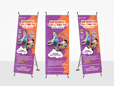 Supasenta Kids And Baby Fair X-Banner advertising advertising design branding brochure design design event design event poster event publication graphic design indonesia leaflet design