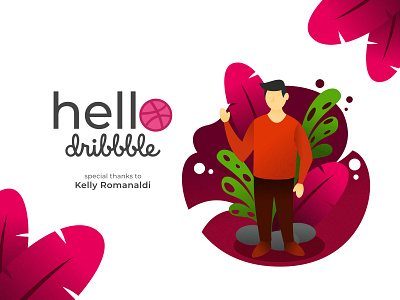 Hello dribbble :) design flat flat illustration hello hello dribbble illustration vector