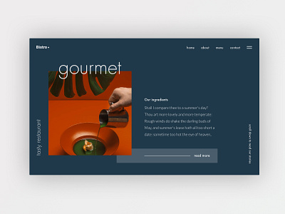 UI Concept - Bistro bistro food gourmet home page home page design landing landing design landing page minimal restaurant restaurant design ui ux web web design website