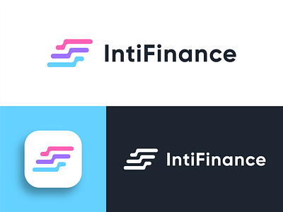 Logo Design for IntiFinance app branding clean corporate design finance for sale unused buy gradient icon identity letter letters logo logo design logo designer logotype mark symbol tech vector