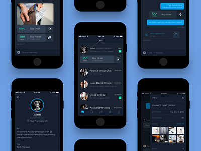 LeapXpert - Mobile Group Chat chat chat app dark theme design finance finance app mobile app sketch sketch app ui ux