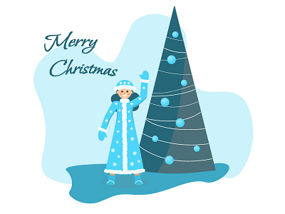 Merry Christmas design girl illustration merrychristmas new year