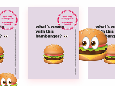 🍔👀 apple burger clean emoji emoticon eyes googly eyes hamburger icon illustration ios lilac minimal poster print purple retro stamp typography vintage