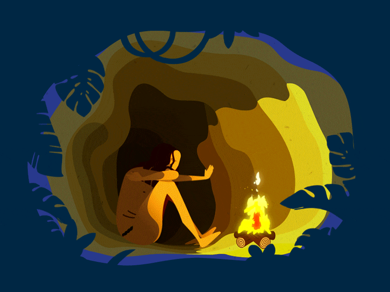 Cave Man after effect design flat gif graphic illustration vector