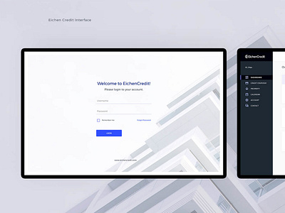 EichenCredit Interface Desktop art direction behance berlin branding design eichencredit finance app graphic identity indigo interface minimal ociostudio ui ux design ui ux visual identity