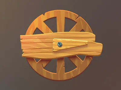 Wheel button button game game ui illustration ui wheel wood
