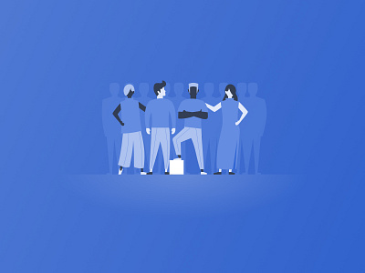 Custom illustration blue collaboration graphic design illustration
