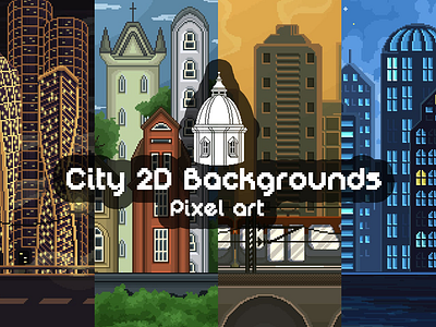 Pixel Art 2D City Backgrounds 2d backgrounds game game assets gamedev pixel art