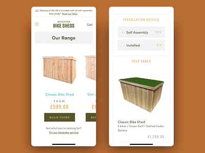 Brighton Bike Sheds Mobile ecommerce mobile first product responsive shop ui ux website