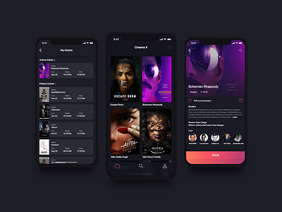 CinemaX iOS mobile app uidesign ux design