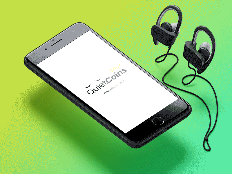 QuietCoins animation app design flat logo typography ui deisgn