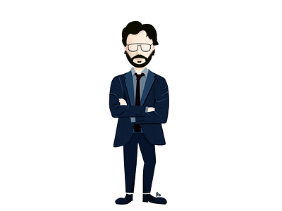 el profesor / la casa de papel character character design illustration male man movie character vector