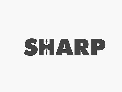 sharp wordmark clean design flat illustration logo negative space negativespace razor sharp simple typography vector wordmark