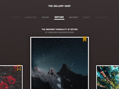 The Gallery Shop art design ecommerce gallery typography ui uidesign uidesigner ux ux design